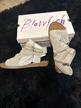 Blowfish Taupe Suede Wrap Gladiator Sandals